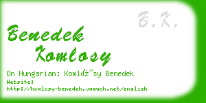 benedek komlosy business card